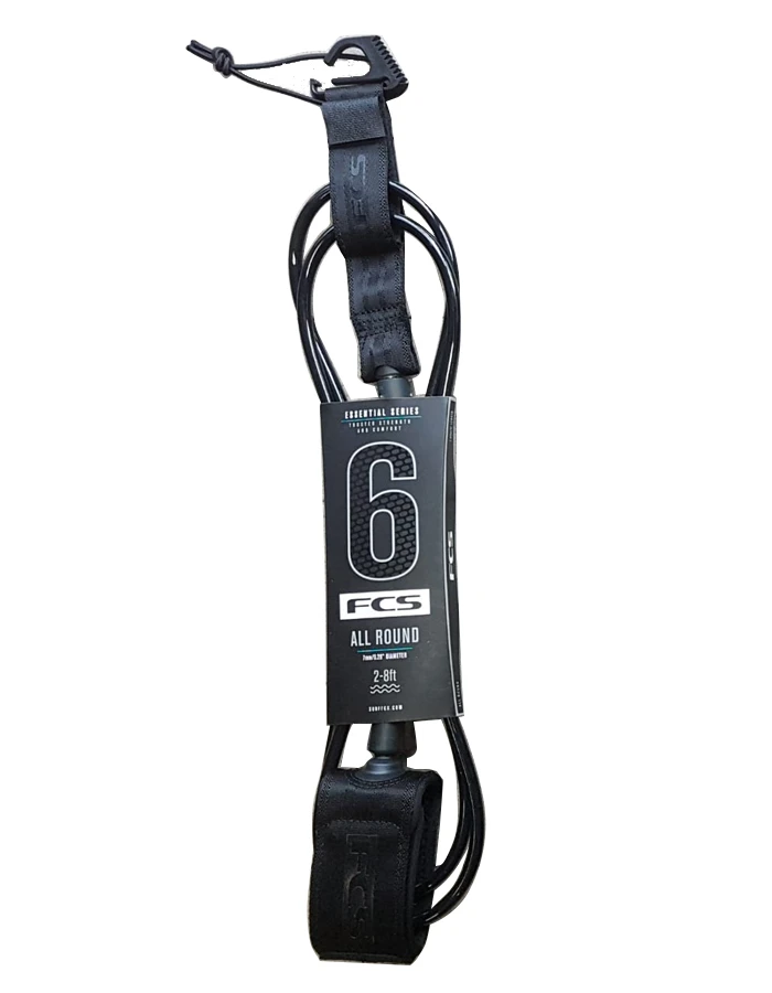 FCS ALL ROUND ESSENTIAL LEASH 6' BLACK - Image 5