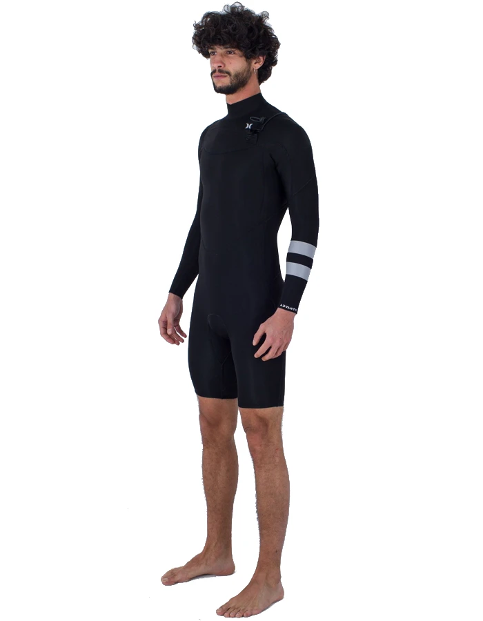 HURLEY ADVANT 2/2MM LS SPRINGSUIT CHEST ZIP BLACK - Image 2