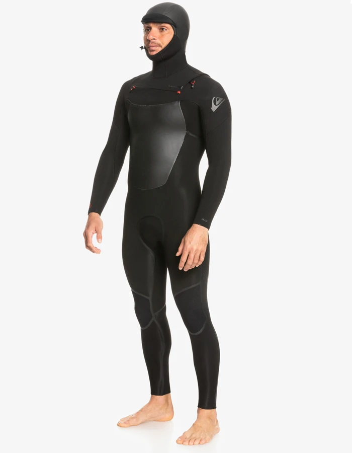 QUIKSILVER 5/4/3 MARATHON SESSION HOODED CHEST ZIP WETSUIT BLACK - Image 4