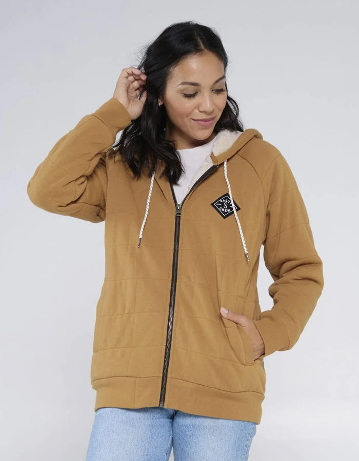 SALTY CREW SEEKING SHERPA HOODY WORKWEAR BROWN - Image 2