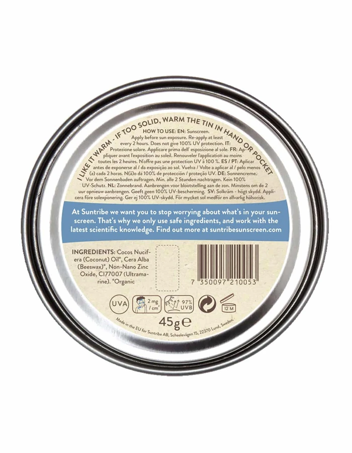 SUNTRIBE ALL NATURAL ZINC SUNSCREEN FACE & SPORT SPF30 | BLUE - Image 2